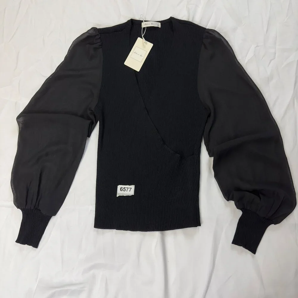 active usa small nwt black shear sleeves - Picture 5 of 6